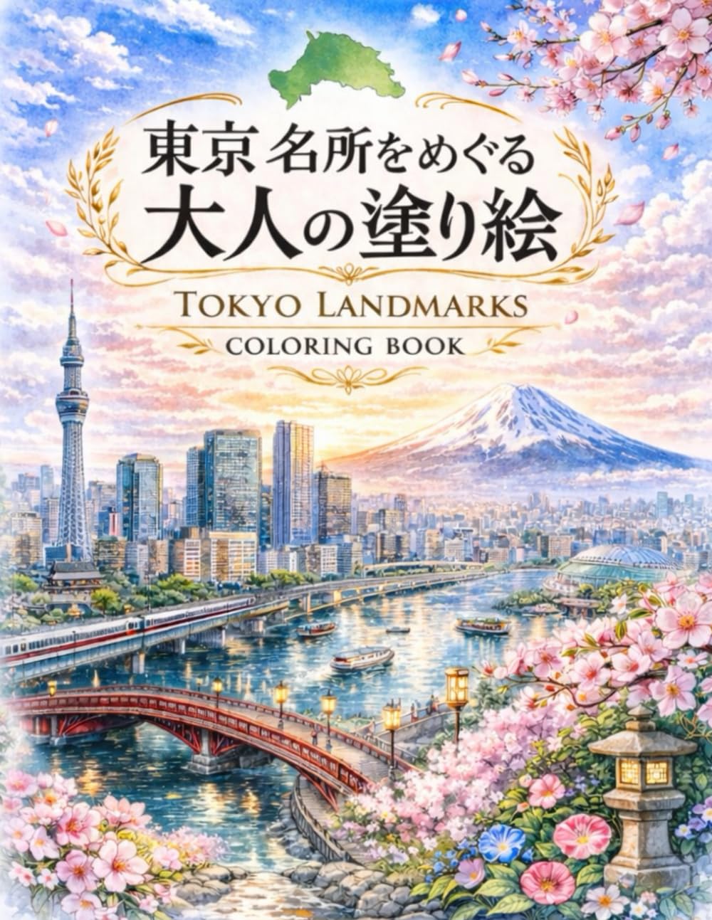 東京名所をめぐる 大人の塗り絵