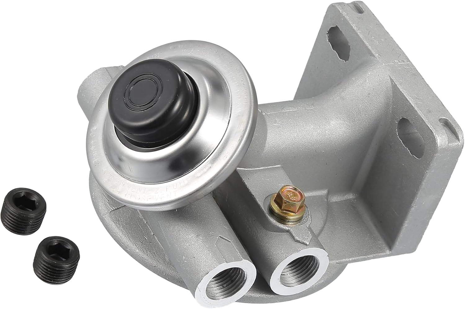 Motoforti Universal Diesel Fuel Filter Mounting Base,Hand Priming Pump Mounting Base,3/8" NPT 1-14",Reliable, Metal,Silver Tone