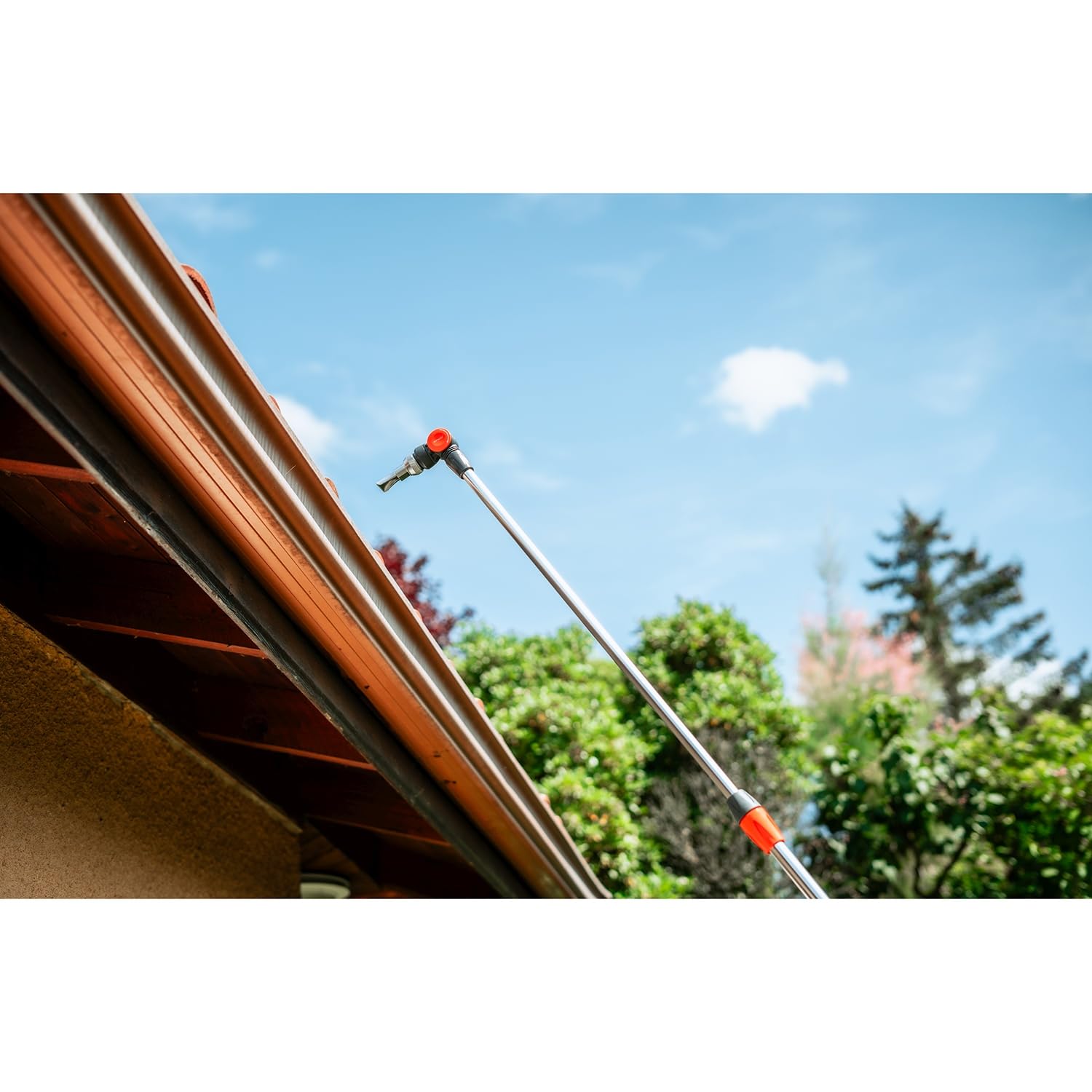 SPIDO Lance télescopique avec gouttière - 160 cm - Lance d’arrosage haute portée - Nettoyage gouttières et façades