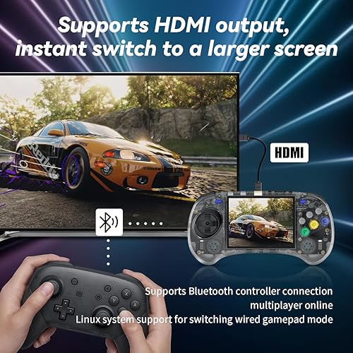 Miniatura 3 de RG ARC-S Sistema de Juegos Portátil Retro Linux RG3566 Pantalla IPS de 4.0 pulgadas, RGARC S con tarjeta TF de 128G preinstalada, 4541 juegos,