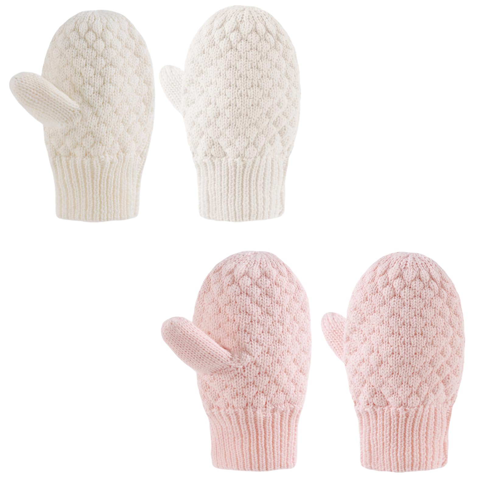 Baby Knit Mittens Toddler Boys Girls Gloves Winter Infant Newborn No Scratch Mitten 0-3 Years