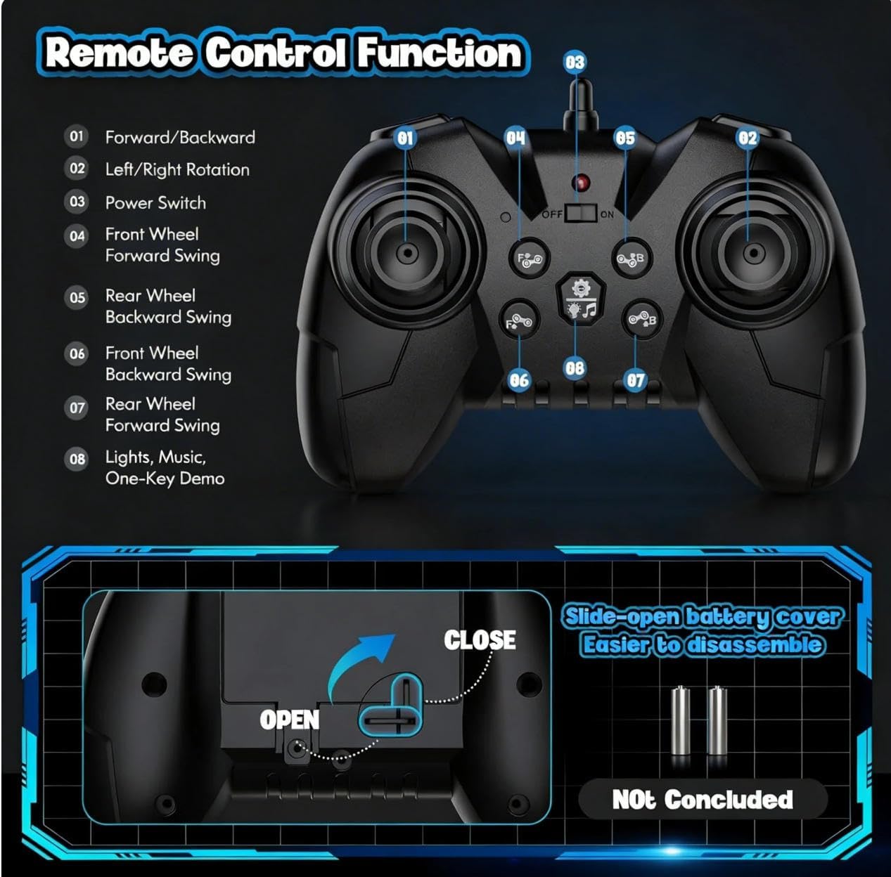 Coche Teledirigido Todoterreno 8WD 4x4,Control 2.4Ghz,Baterías Recargables | Baterías 60+ Minutos RC Car,CocheTeledirigido para niños 3-12, El regalo ideal para cumpleaños y fiestas