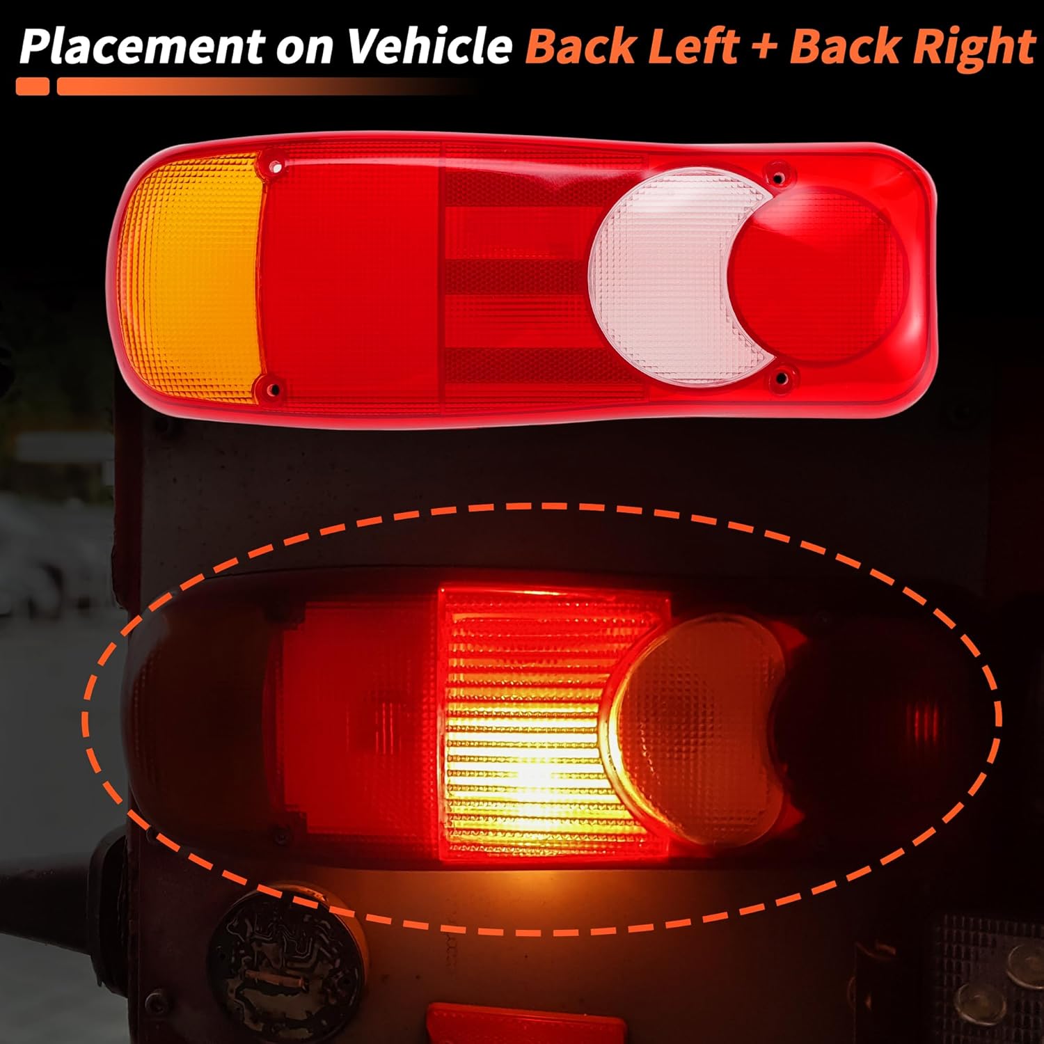 Taillight Light Lens Cover for Renault Master Red Yellow Rear Light Lamp Cover Shell Replacement