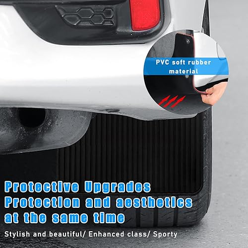 Miniatura 4 de Dickno 2 unidades de guardabarros de barro de automóvil, protectores flexibles para parachoques delantero y trasero, protectores contra salpicaduras