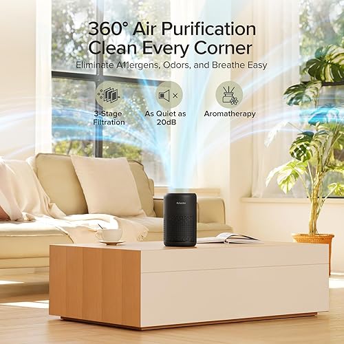 Miniatura 2 de Purificadores de aire para dormitorio, purificadores de aire HEPA, limpiador de aire para humo, A11ergies, olor de cabello, purificador de aire