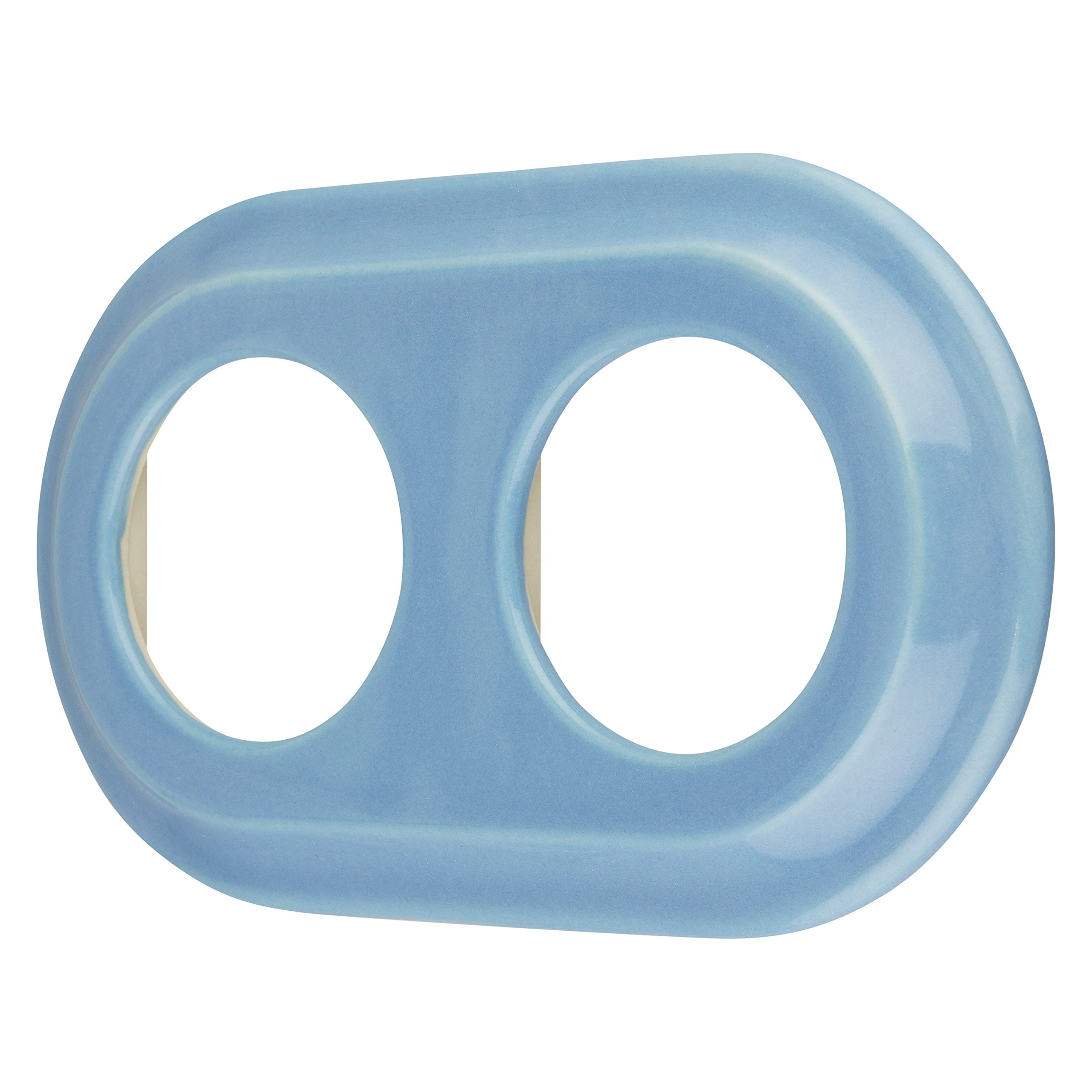Cadre rétro en porcelaine 2 prises Série PR1 Bleu : Prise murale double