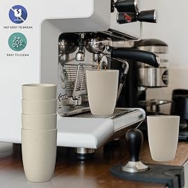 Wrova Wheat Straw Cups 6 PCS Good Alternative to Plastic Reusable Cups 12 oz Unbreakable Drinking Cup Reusable Dishwasher Safe Water Plastic Glasses Beige