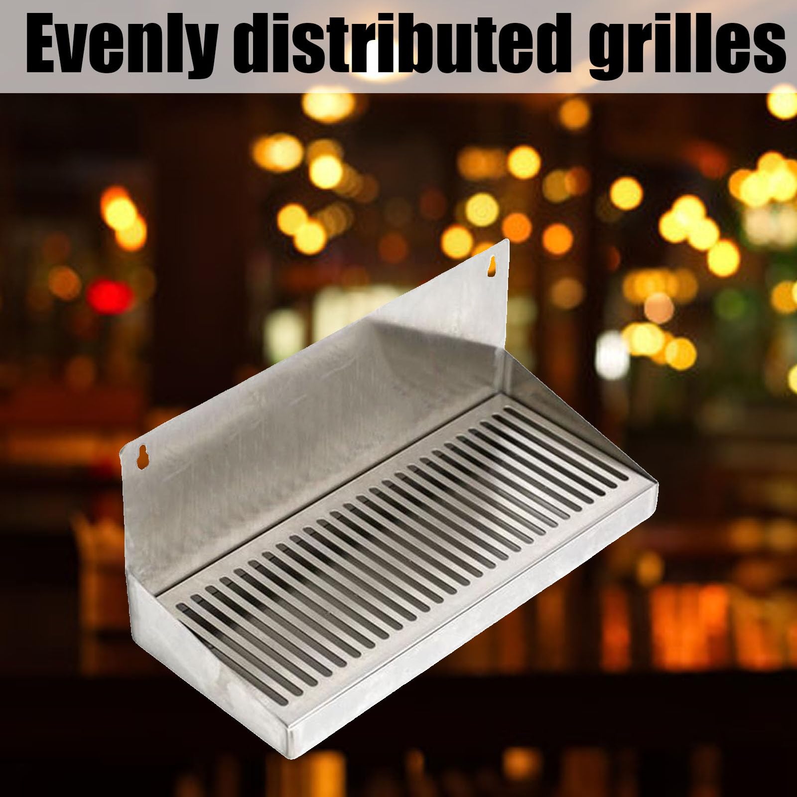 Vaschetta raccogligocce per Birra da Parete, in Acciaio Inox, Vassoio da Bar Domestico da 30 cm, Senza Foro di drenaggio, Facile da Pulire e da Usare.