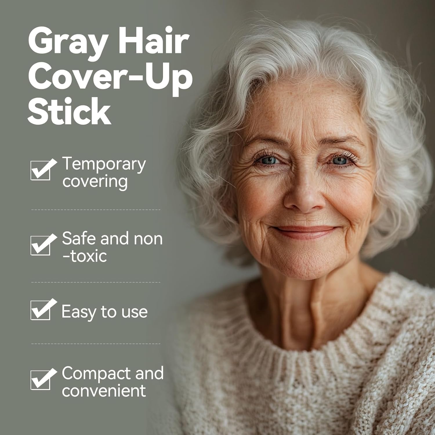 Hair Color Touch-Up Stick Hair Dye Pen, 3PCS Black Hair Color Stick, Long Lasting Fast Staining Cover Gray Hair, Compact and convenient, Physical covering&Safety