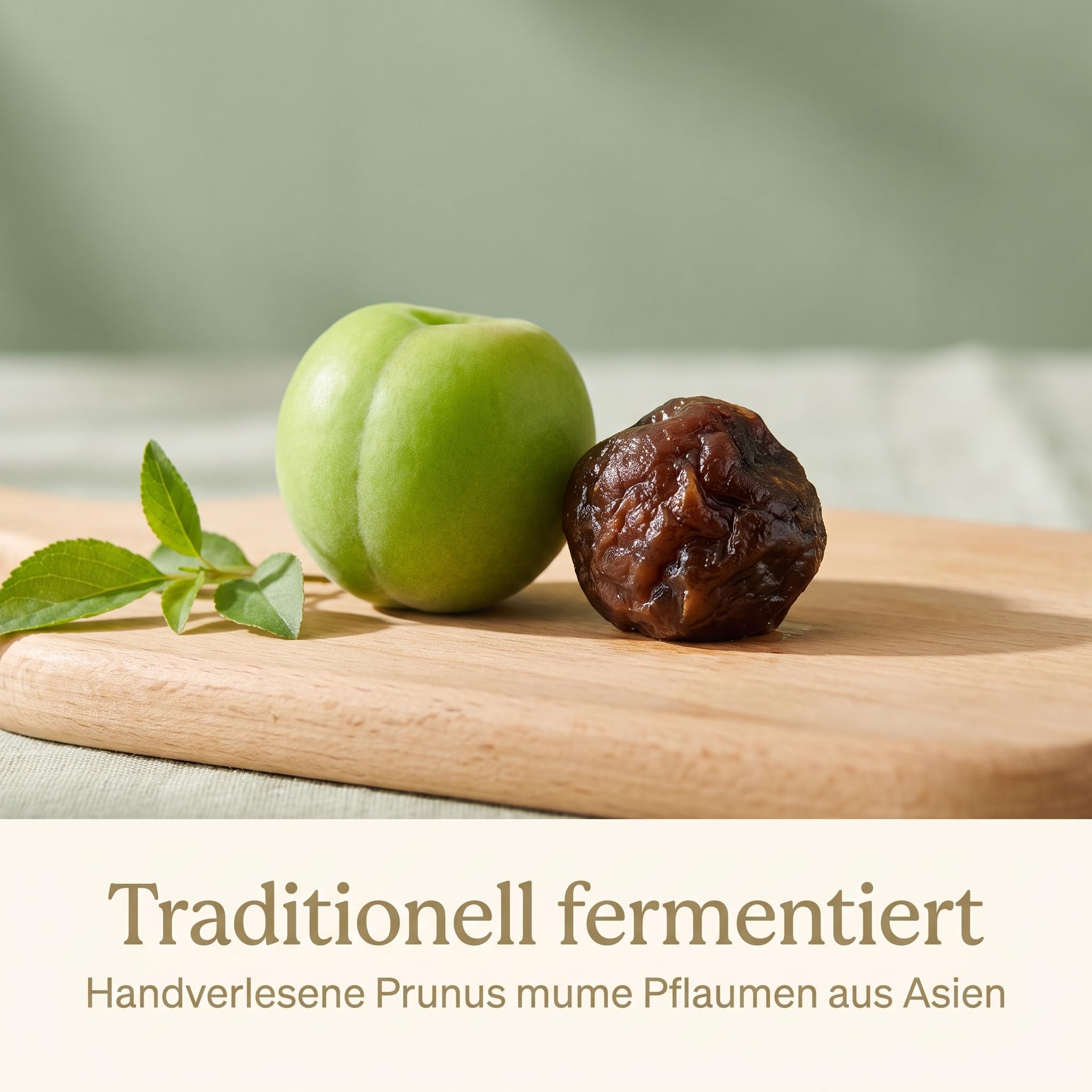 VITA PLUM fermentierte grüne Pflaume (30-Tage Kur) - Japanische Aprikose | Handverlesen · einzeln verpackt · Prunus mume · fruchtig-säuerliches Aroma
