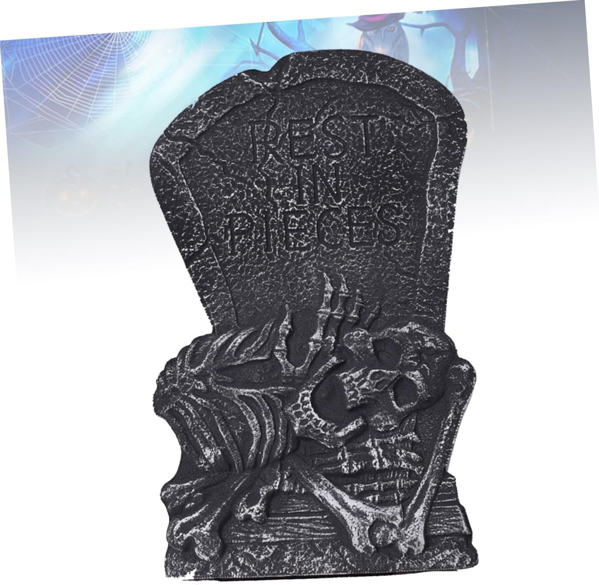 Halloween Skull Tombstone Decor Haunted House Prop for Spooky Graveyard Scene Realistic Tombstone for Halloween Decorations
