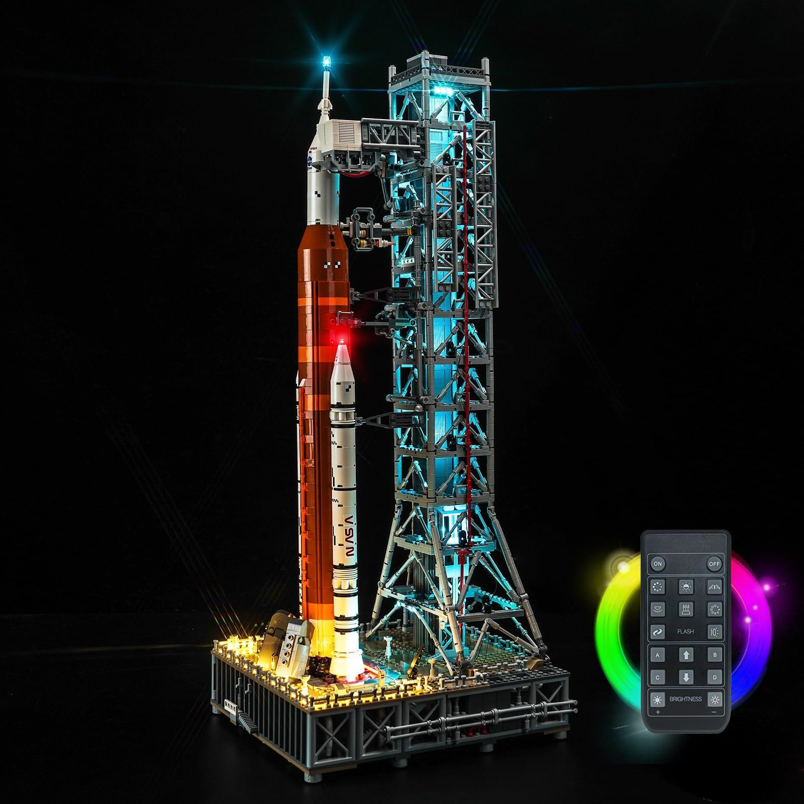 LocoLee LED Light Kit Compatible with Lego NASA Artemis Space Launch System 10341 (No Models Only Light) Creative Lighting Set Accessories Compatible with Lego 10341 SLS Set (RC Version Light Kit)