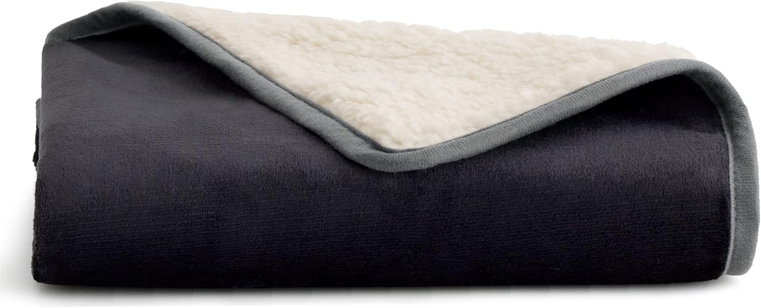 Bedsure Cat Blanket for Indoor Cats - Waterproof Calming Cat Blankets for Kitten, Sherpa Fleece Pet Blanket, Soft Plush Reversible Throw Furniture Protector, 35"x25", Black - Image 9