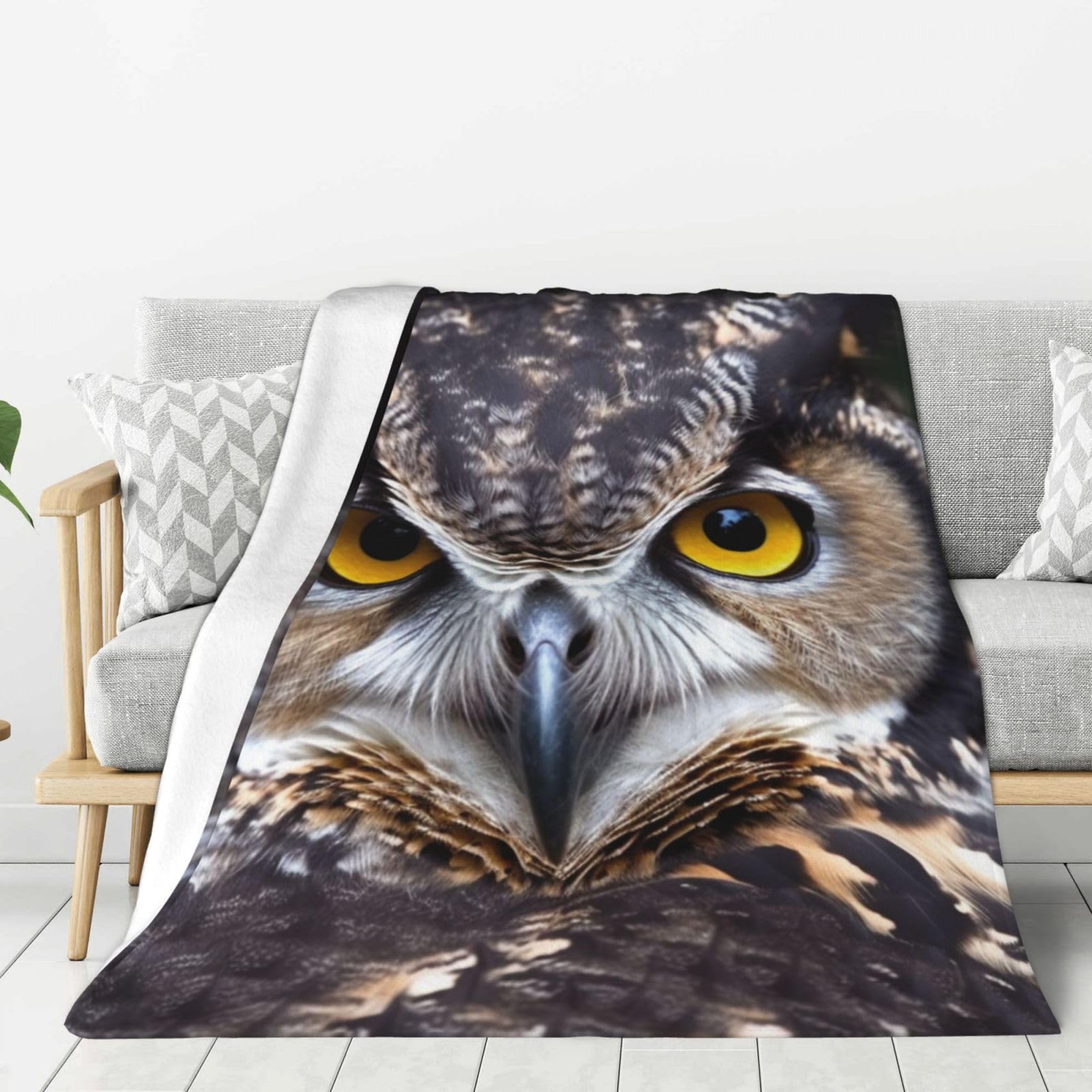 Couverture polaire douce hibou jeté de lit chaud en peluche