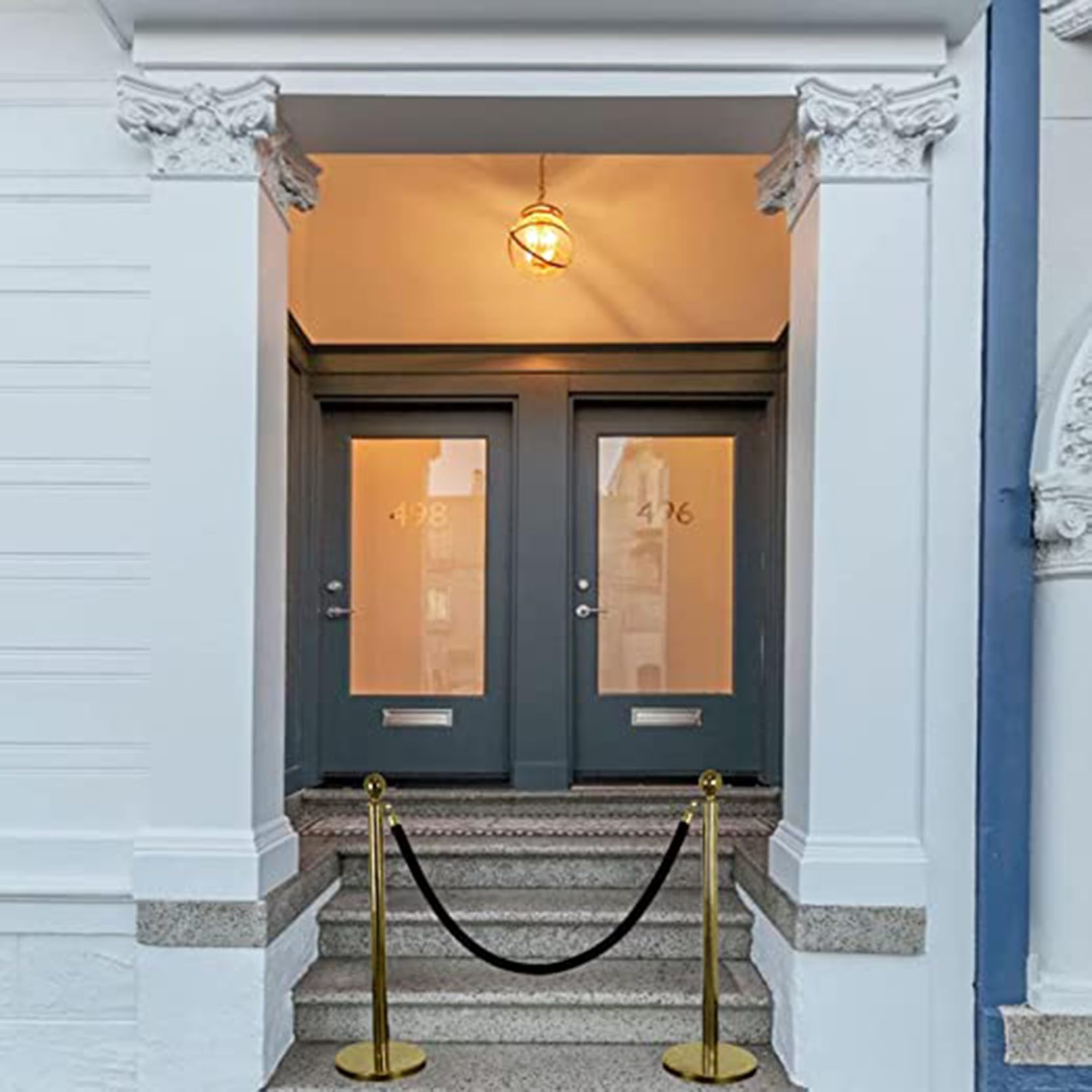 Paletti di Sicurezza in Velluto, Confezione da 2, barriera di Controllo della Folla da 1,2 m con Ganci Dorati, Velluto di Sicurezza di Alta qualità per Eventi, teatri, inaugurazioni, utilizz