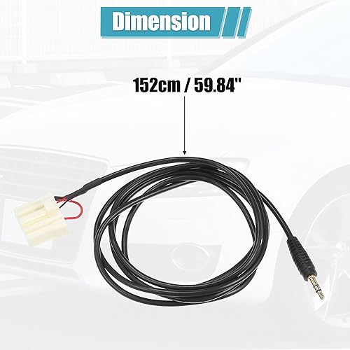 Miniatura 3 de uxcell Cable AUX de 0.138 in para conectar audio MP3 teléfono a reproductor de coche CD Interfaz Cable adaptador para Mazda 2 3 5 6 2006-2013