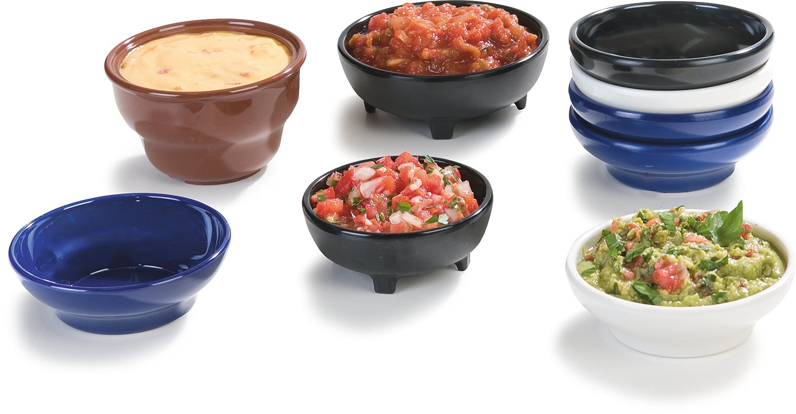 Carlisle 087803 Melamine Molcajete Ramekin, 8 oz Capacidad, Negro (Caja de 48)