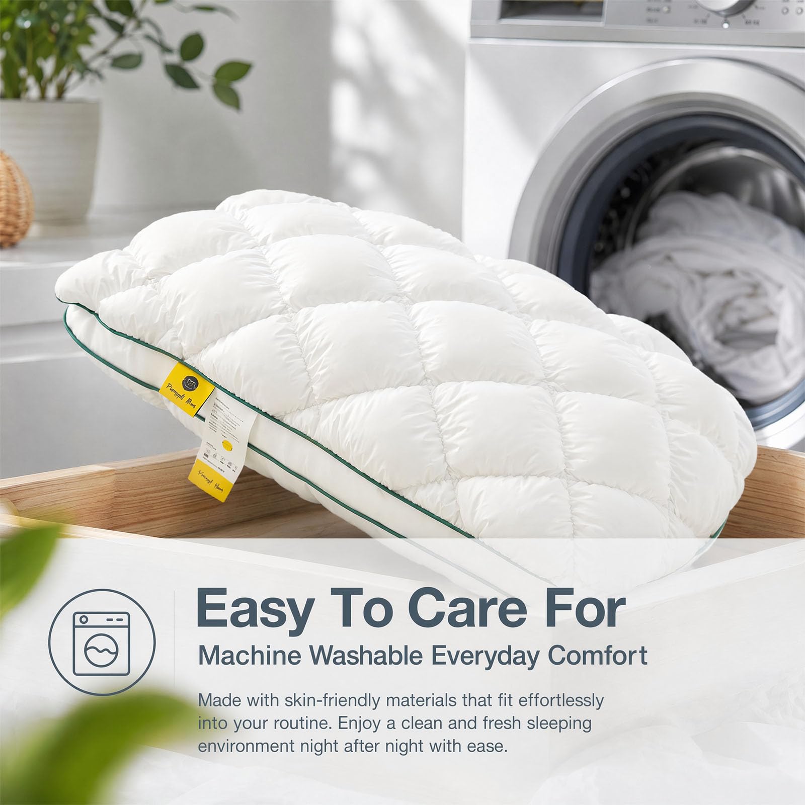 Jeeeun Marshmallow Pillow, Cooling Marshmallow Puff Pillow for Side and Back Sleepers, Breathable High Resilience Support, Fluffy Washable (Gray,Low Pillow)