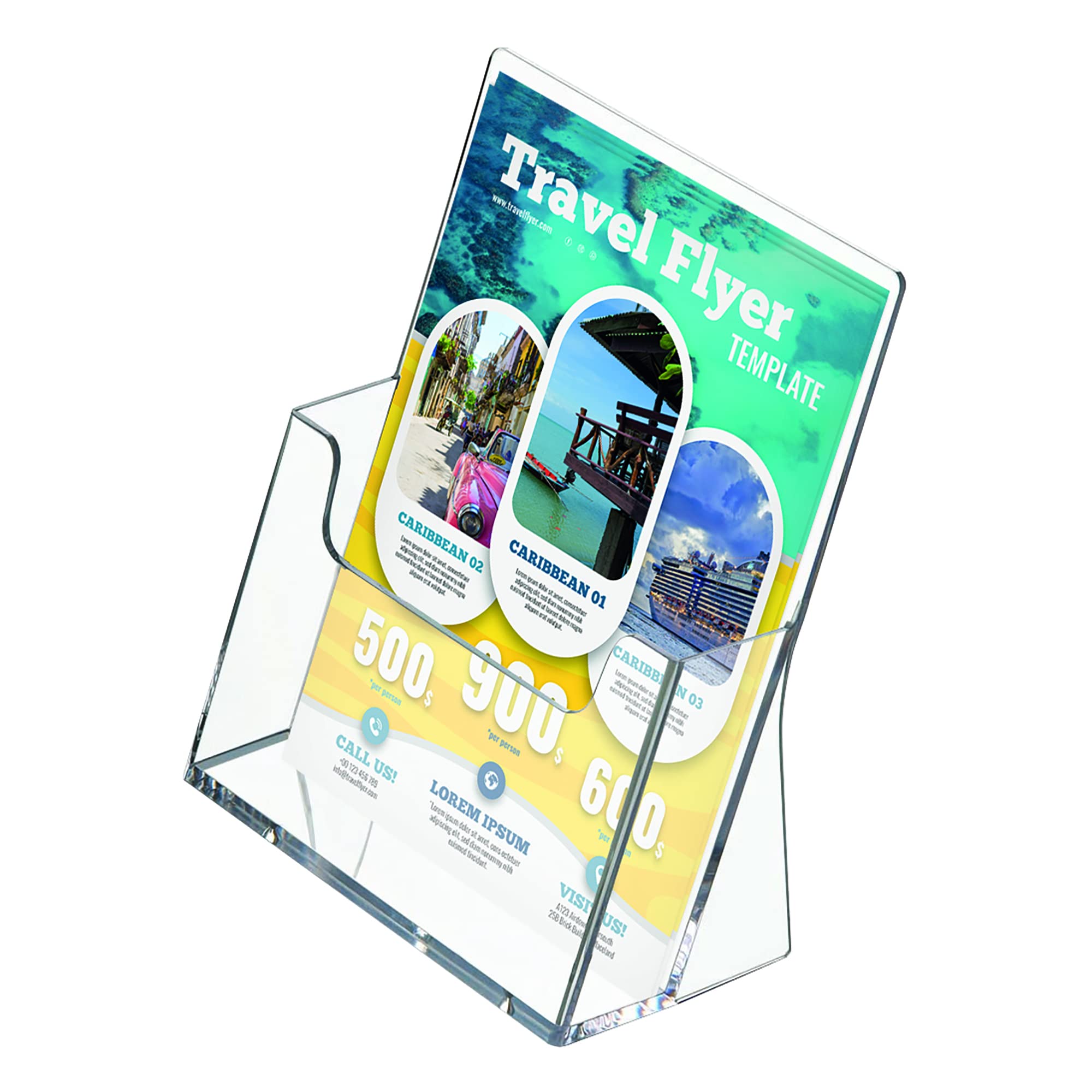 Porta Brochure da Tavolo DIN A5 | Porta Documenti A5 in Formato Verticale | Porta Cartoline Stand-up in Acrilico Trasparente | 5 Espositore A5 per Ogni Occasione