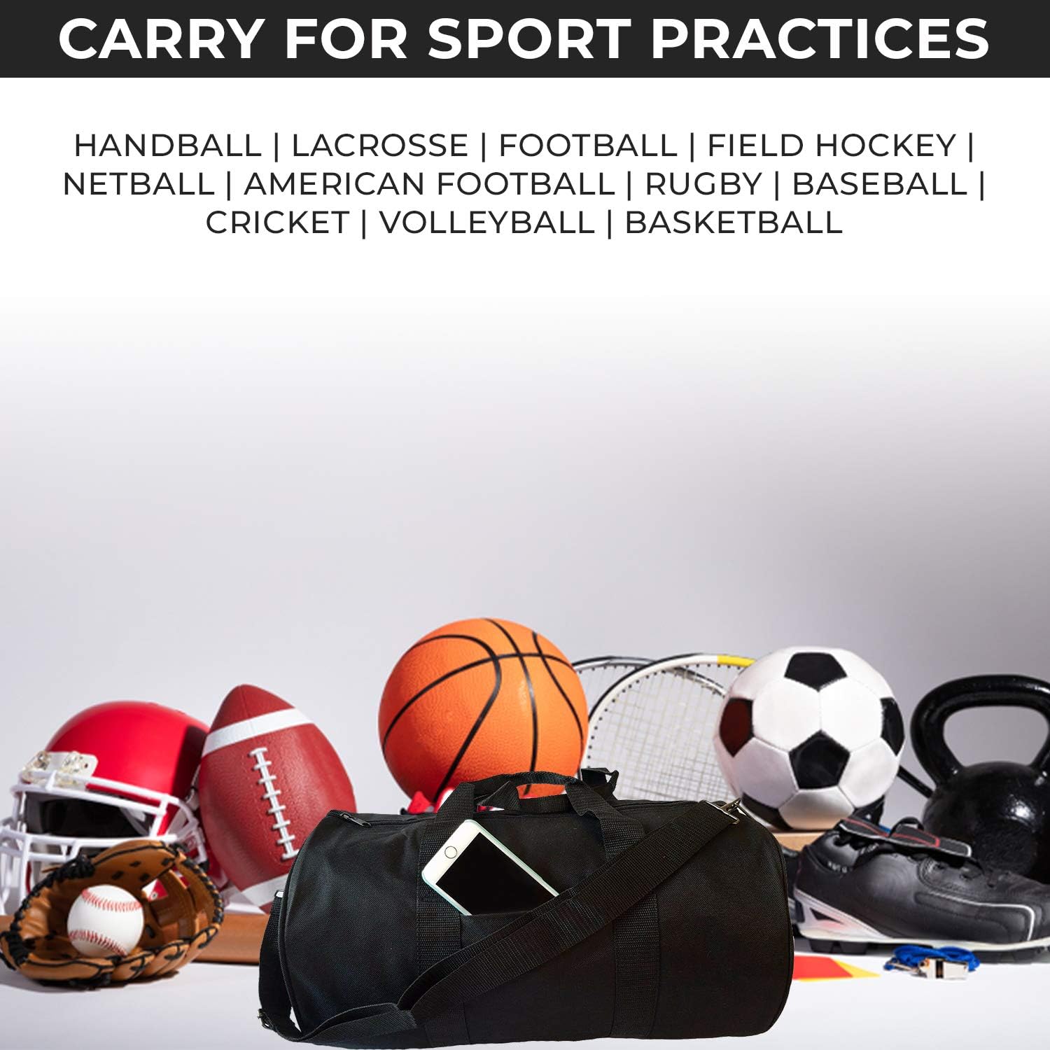 Impecgear Round Duffel Team Sports Equipment Bags, Travel Gym Fitness Bag.