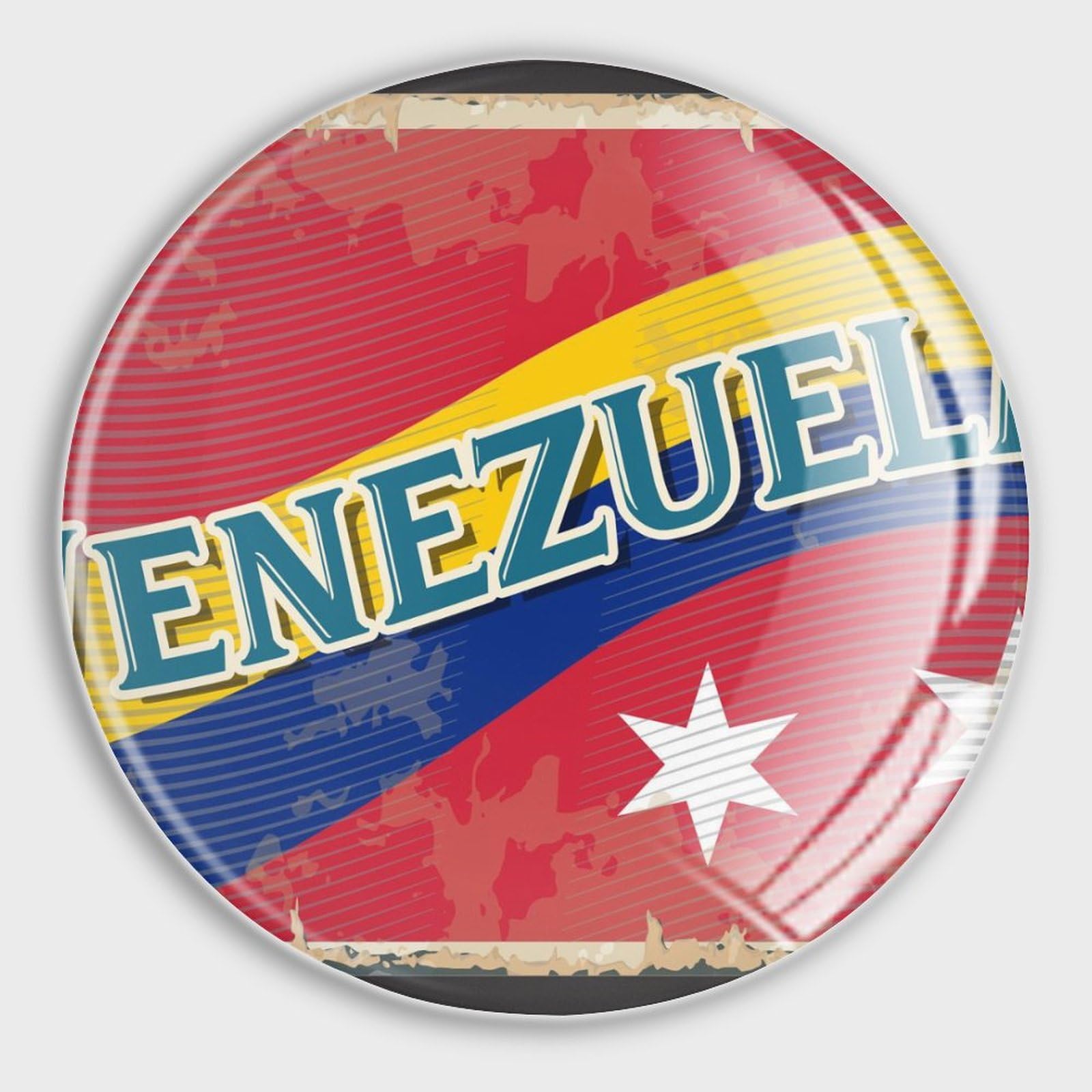 Aimants de réfrigérateur en verre Venezuela : lot de 4 magnets puissants contre les papiers perdus