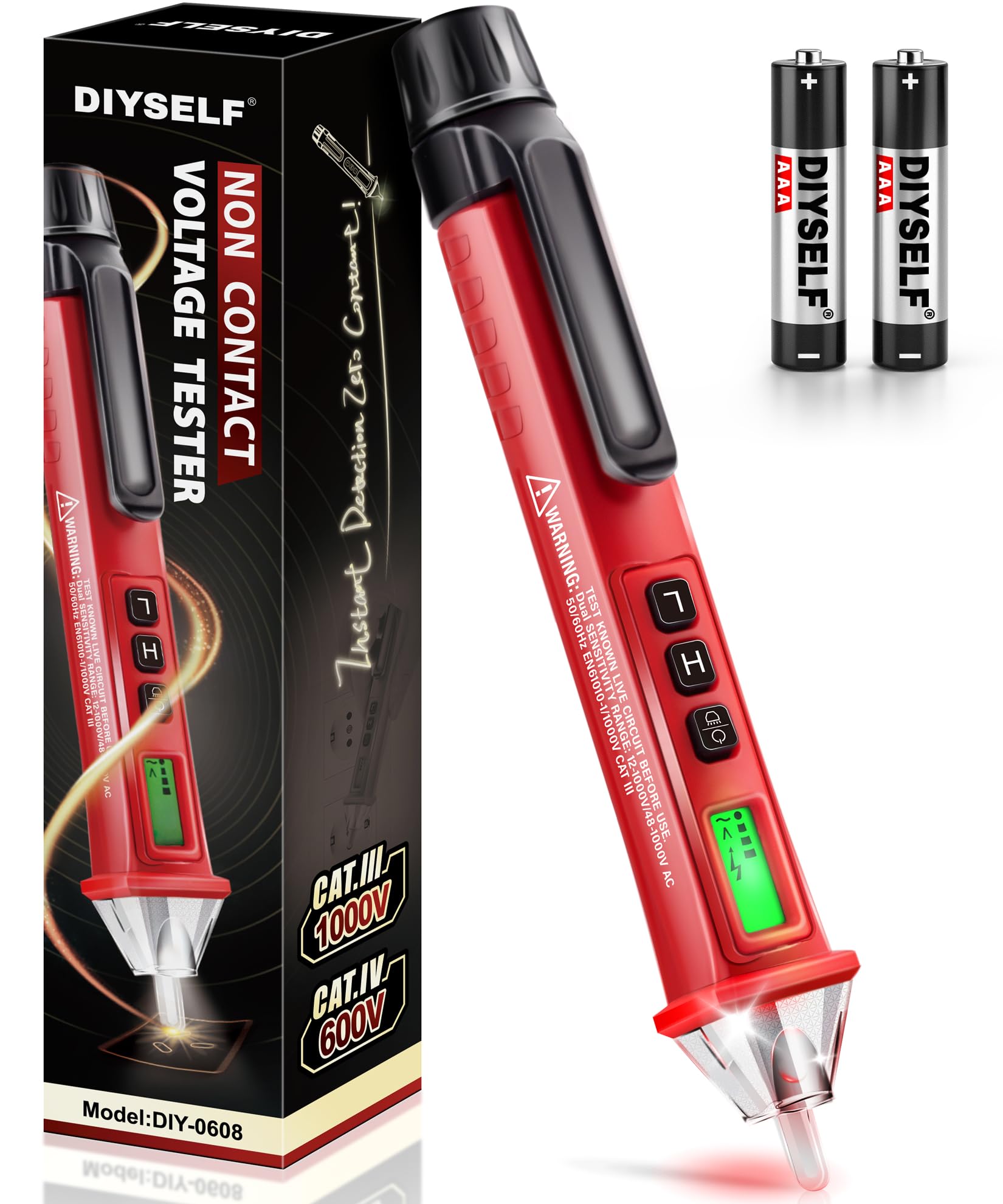 [BRSRAHD7AQAQMCQ7] DIYSELF Non-Contact Voltage Tester Pen, 12V/48V-1000V AC