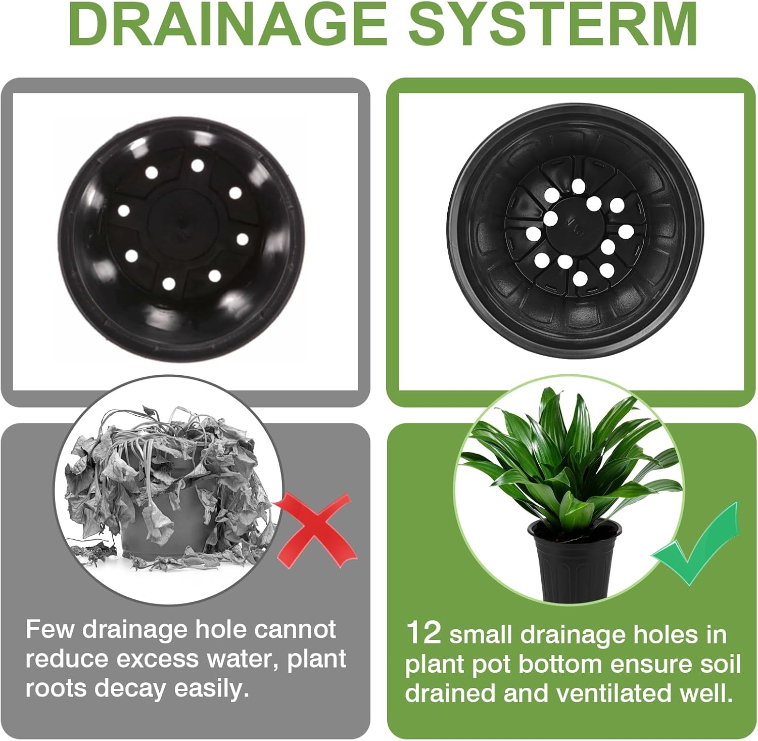 GroTheory 100 Pack 1 Gallon Nursery Pots, 6.7 Inch Plastic Pots for Plants, Plastic Flower Pots, Plant Pot, Seedling Pots for Potting, Seed, Succulent, Planting Pots with Plant Labels