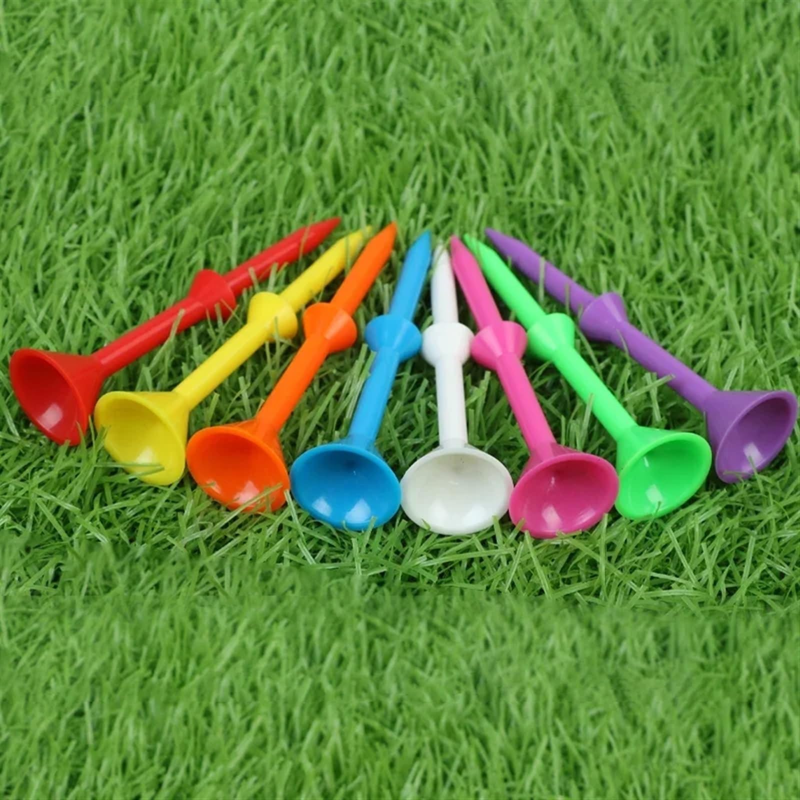 Golf Tees 100 Piezas de Tees de Golf de plástico, Tees de Copa Larga, Tees de Golf de plástico, Tees de Pelota de Entrenamiento de Golf, Color Aleatorio para CéSped Exterior