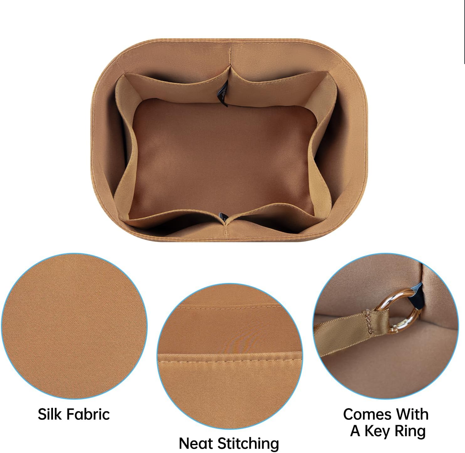 Organizer Insert for Picotin 14/18/22/26, Satin Inner Bag Organiser(Size: PC18, Color: Black) - Image 4