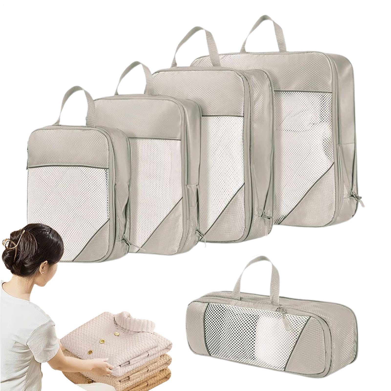 Sacs de compression voyage pliables lot de 5 organisateurs de valise bagage