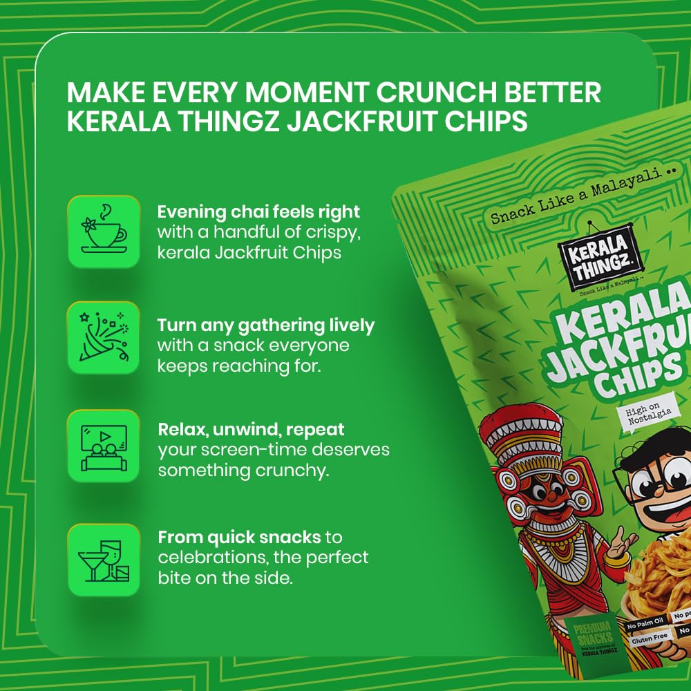 Kerala Thingz Banana & Jackfruit Chips Combo 250g (100g Banana Chips & 150g Jackfruit Chips) 1