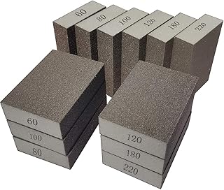 12 Pack Sanding Sponge,Sackorange Coarse/Medium/Fine/Superfine 6 Different Specifications Sanding Blocks Assortment,Washab...