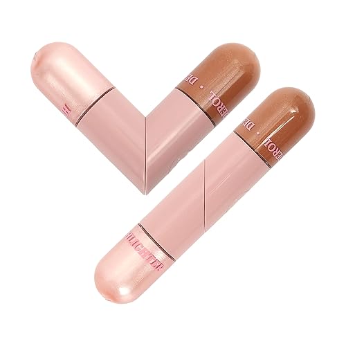 Contorno líquido 2 en 1 e iluminador líquido con aplicador integrado en diseño de tubo de corazón plegable, perfecto para contornos y resaltados