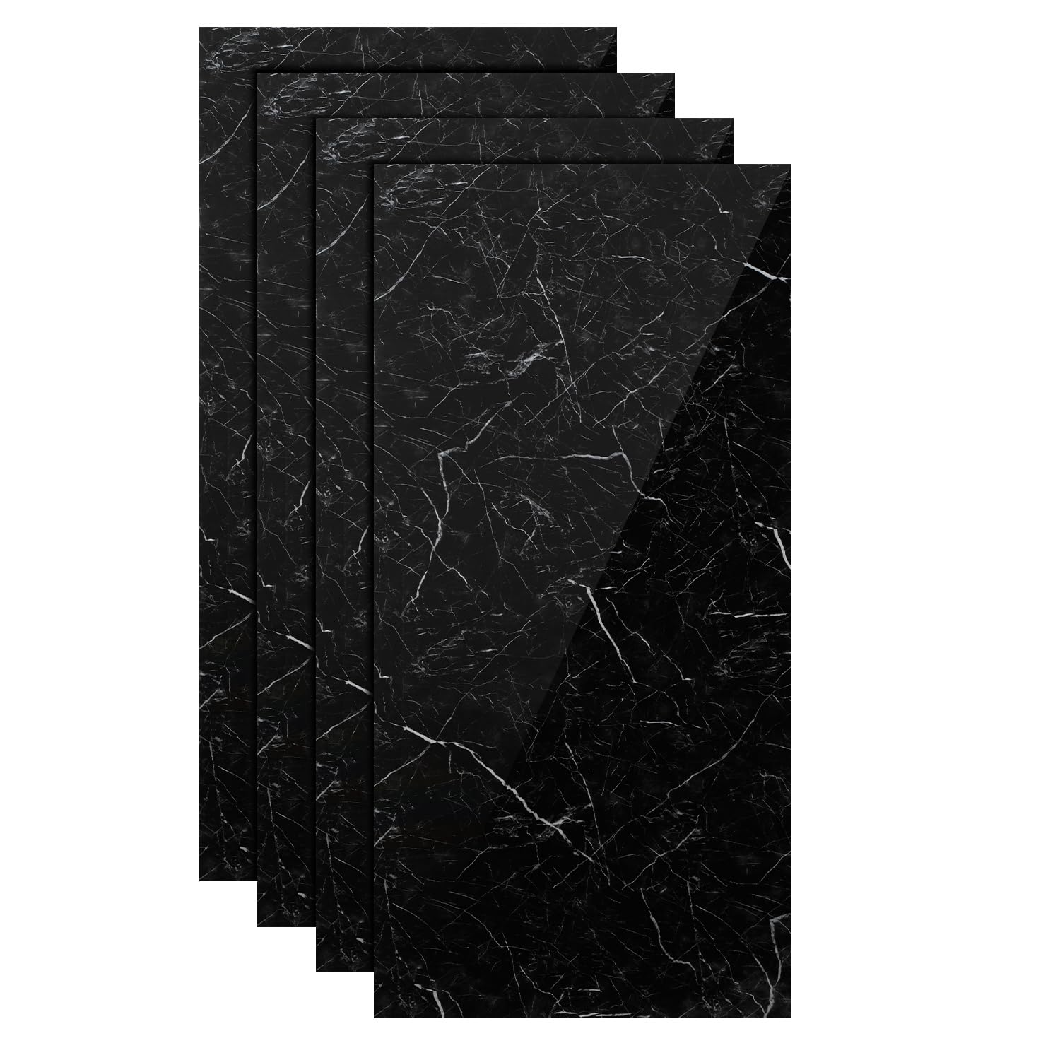 Pannelli da parete in PVC, effetto marmo, 120 x 60 cm, set da 4 pezzi, YB004 | Impermeabile, robusto e ritagliabile, non autoadesivo, per cucina, bagno, soggiorno e ufficio