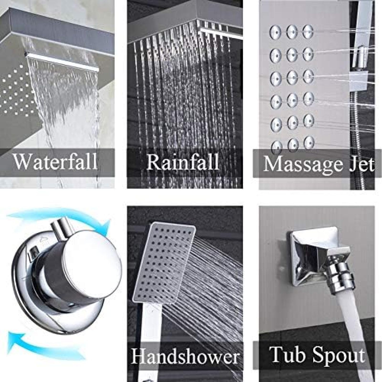 termostatyczny wodospad deszczownica panel prysznicowy kolumna prysznicowa dysze wylewka wanny bateria prysznicowa Household faucets