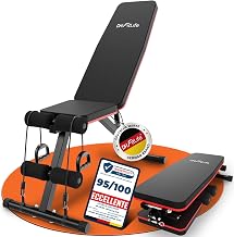 DH FitLife 8 in 1 Folding Gym Bench | 80% Space-Saving Weight Bench for Complete Home Workout | Adjustable Flat & Inclined Bench, Abdominal Bench for Home Gym