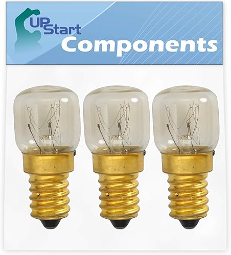 Paquete de 3 bombillas de repuesto 4173175 para horno Whirlpool WP4173175, compatible con bombilla Whirlpool 4174542