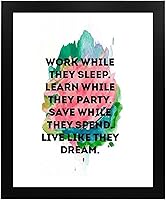 Vista 6 de Work While They Sleep - Live Like They Dream - Motivational Wall Art Poster Print 10x8 Unframed, Typographic Decor for Living Room, Office, and