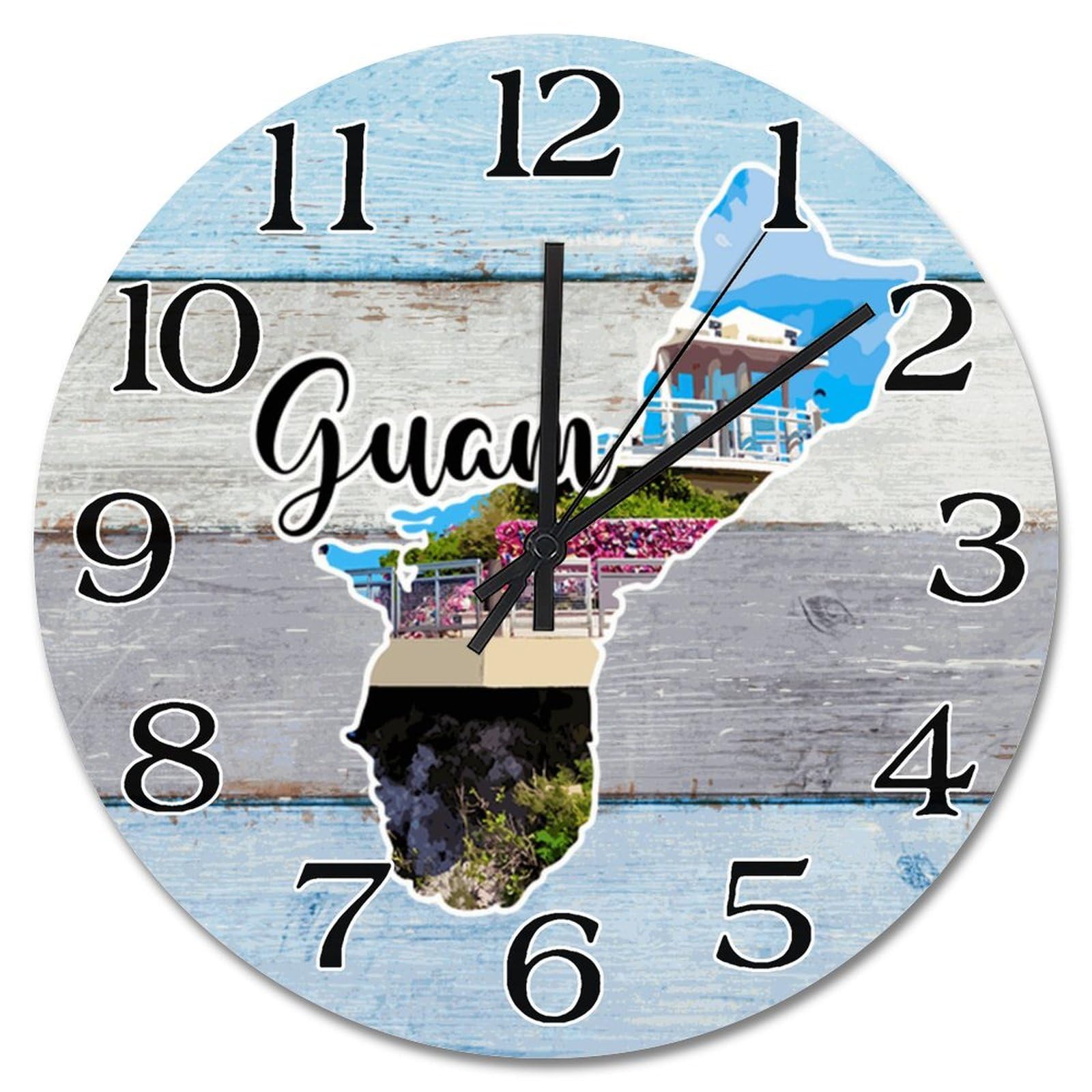 Horloge paysage urbain Guam pour sublimer la décoration de votre salon moderne