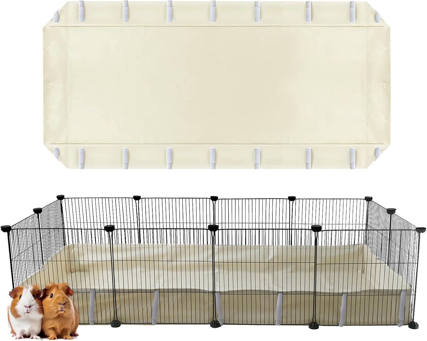 Guinea Pig Waterproof Cage Liner C&C 2x4,Guinea Pig Cage Canvas Bottom Replacement 56x28 55x27Beige (C&C 2X4)