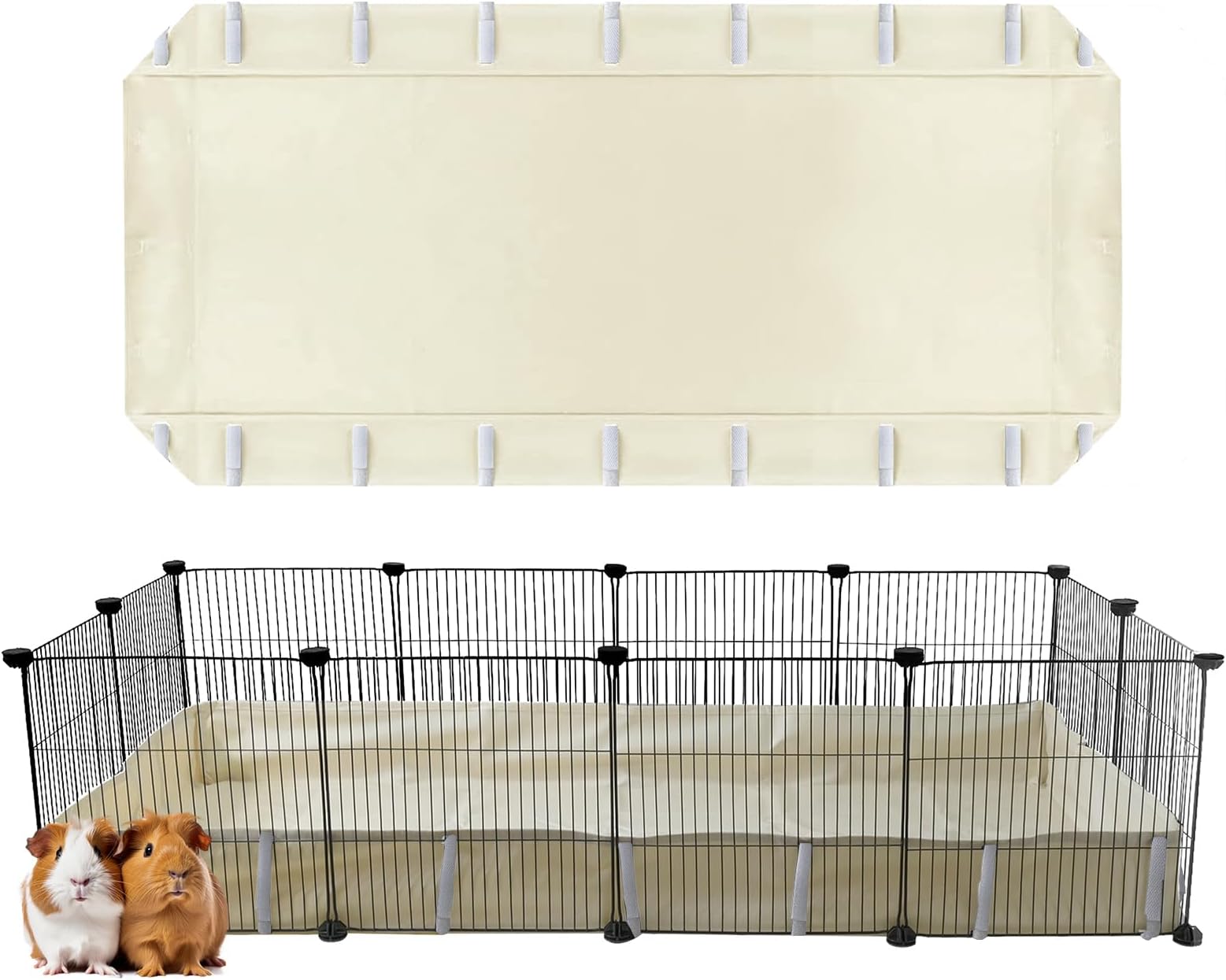 Guinea Pig Waterproof Cage Liner C&C 2x4,Guinea Pig Cage Canvas Bottom Replacement 56x28 55x27Beige (C&C 2X4)