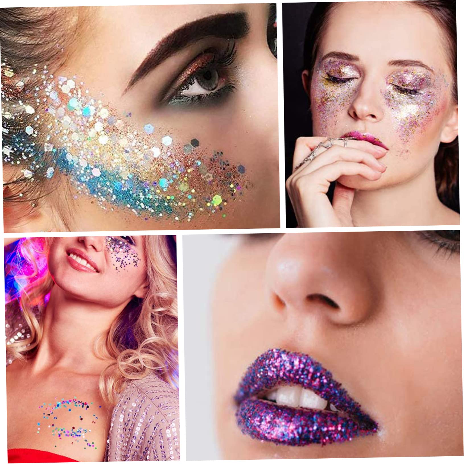 FRCOLOR 3 Set Innovativi Glitterati Per Feste Di Carnevale in Un Unico Set Di Trucco Per Corpo Viso E *3