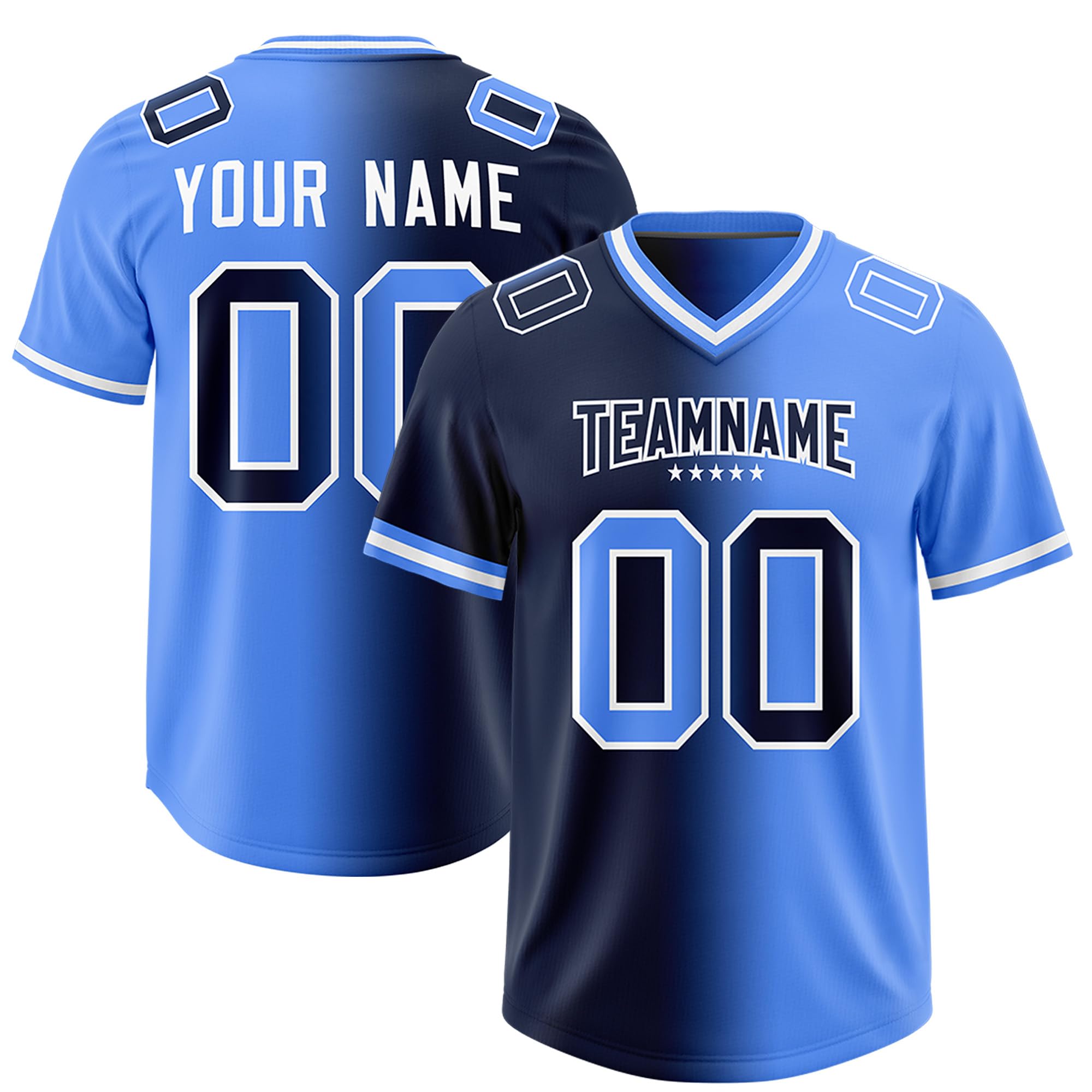 Custom Gradient Football Jersey Personalized Stitched Name Number Sports Uniform for Men Women Youth Size S-7XL