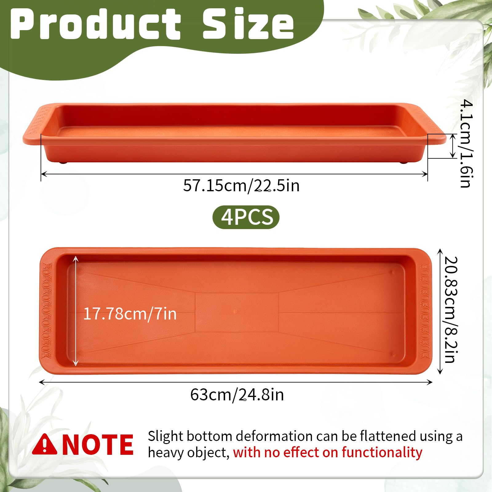 Amazon.com : Cinnvoice 4 Pack Terracotta 24 x 8 x 1.6 Inch