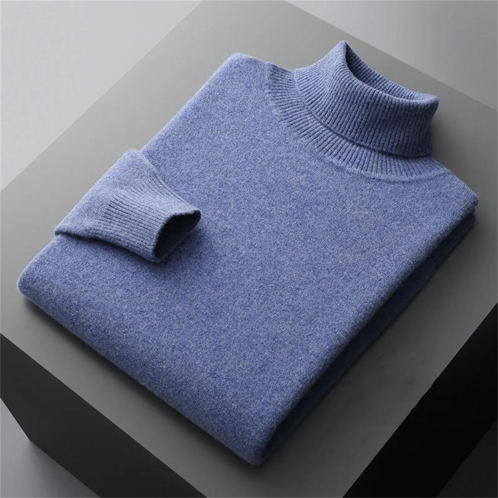 Mkjuuior Winter Merino Wolle Pullover Herren Rollkragen Kaschmir Pullover Verdickt Warm Lose Top