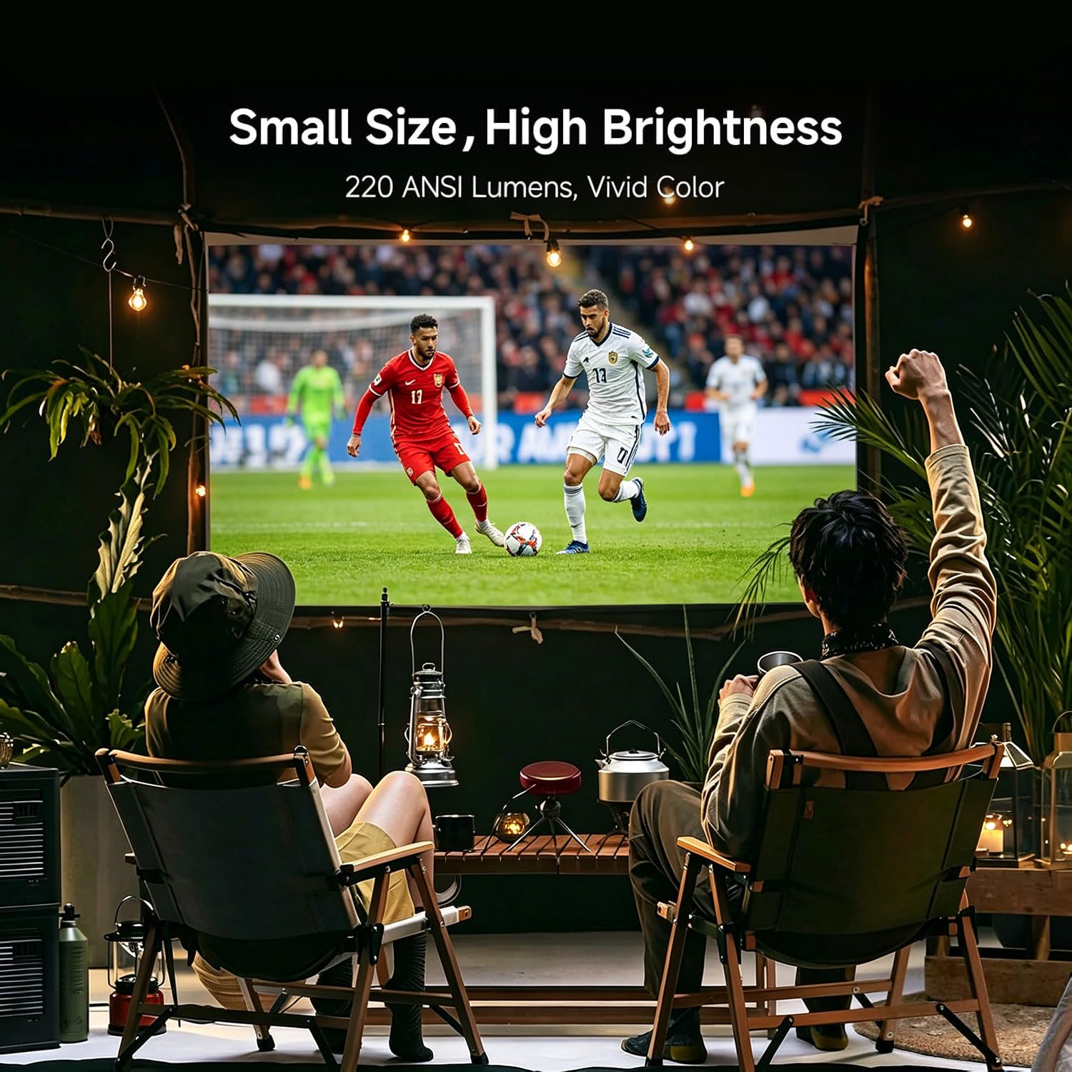 Mini proiettore, proiettore tascabile portatile con supporto regolabile, proiettore DLP per biscotti, WiFi e Bluetooth, supporto 1080P, batteria ricaricabile e sistema Android per esterni/home theater