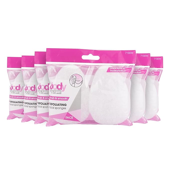 Body Benefits Exfoliating Facial Scrub Sponges, 2 Count