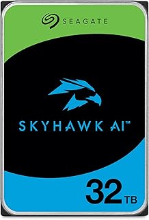 Seagate Skyhawk AI 32TB Video Internal Hard Drive HDD – 3.5 Inch SATA 6Gb/s 512MB Cache for DVR NVR Security Camera System with in-House Rescue Services (ST32000VE000)
