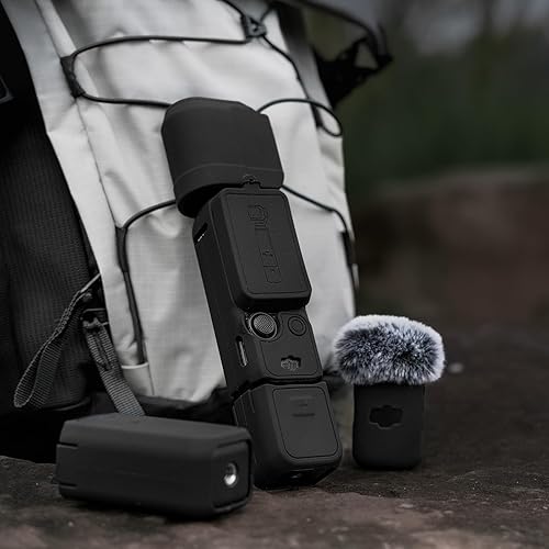 Miniatura 7 de Funda protectora de silicona suave compatible con DJI Osmo Pocket 3 Creator Combopara Xtra Muse, Osmo Pocket ligero 3 Protector de pantalla