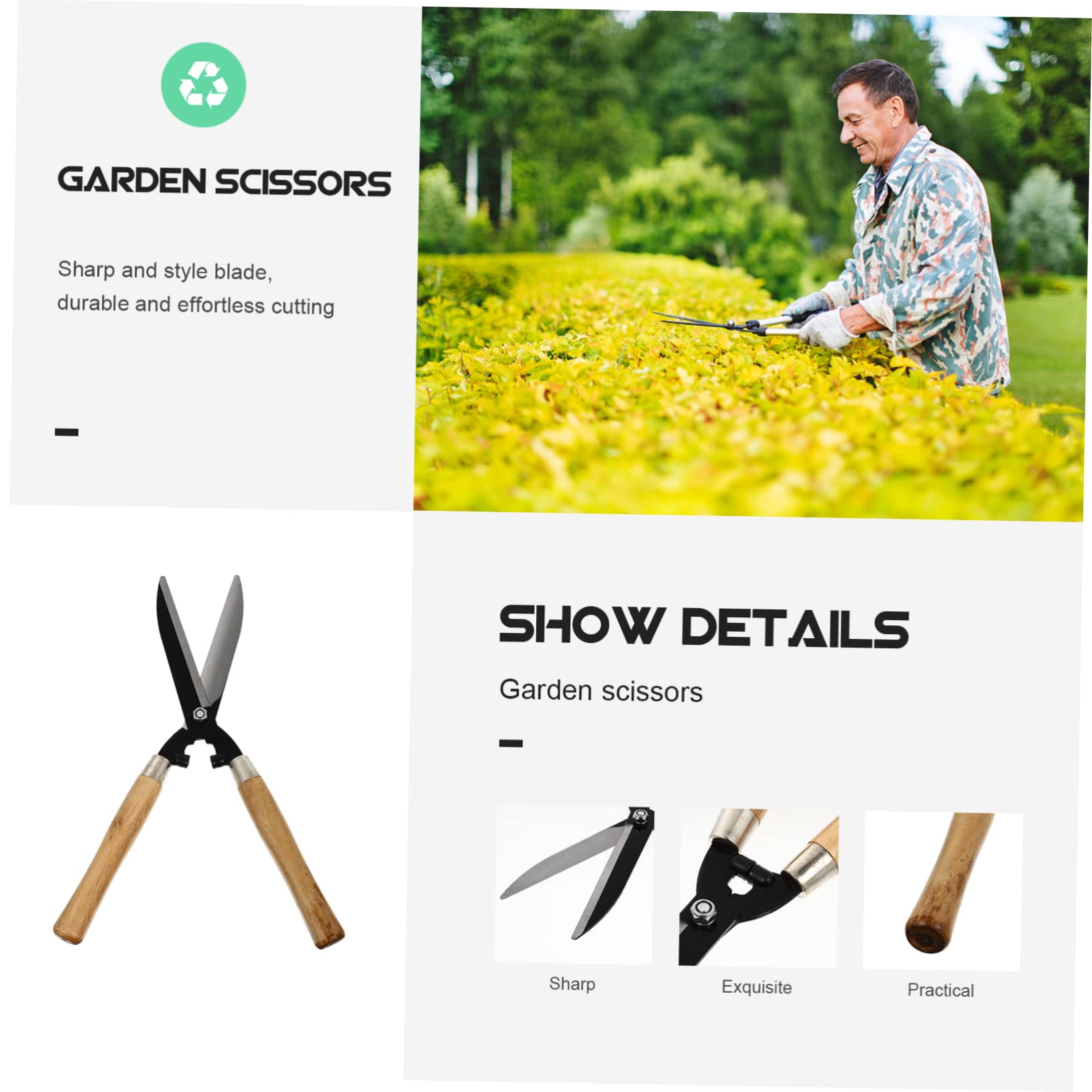 Tijeras de Madera de Acero al Carbono de Mango Jardinería
